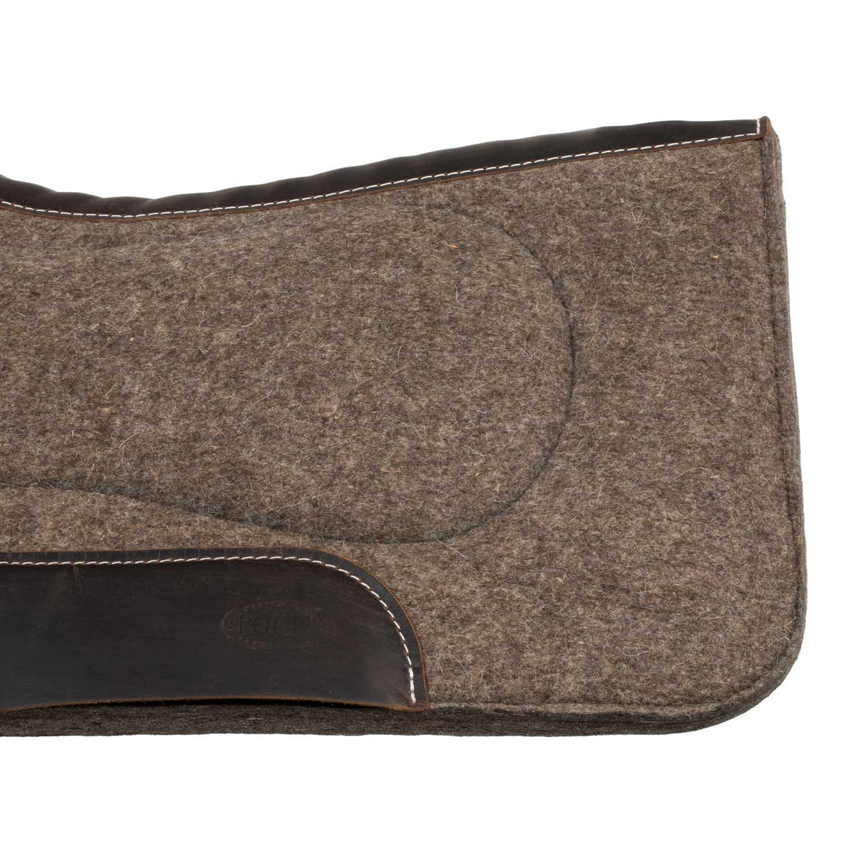 Tapis de selle western Pool's en feutre de laine avec renforts en cuir