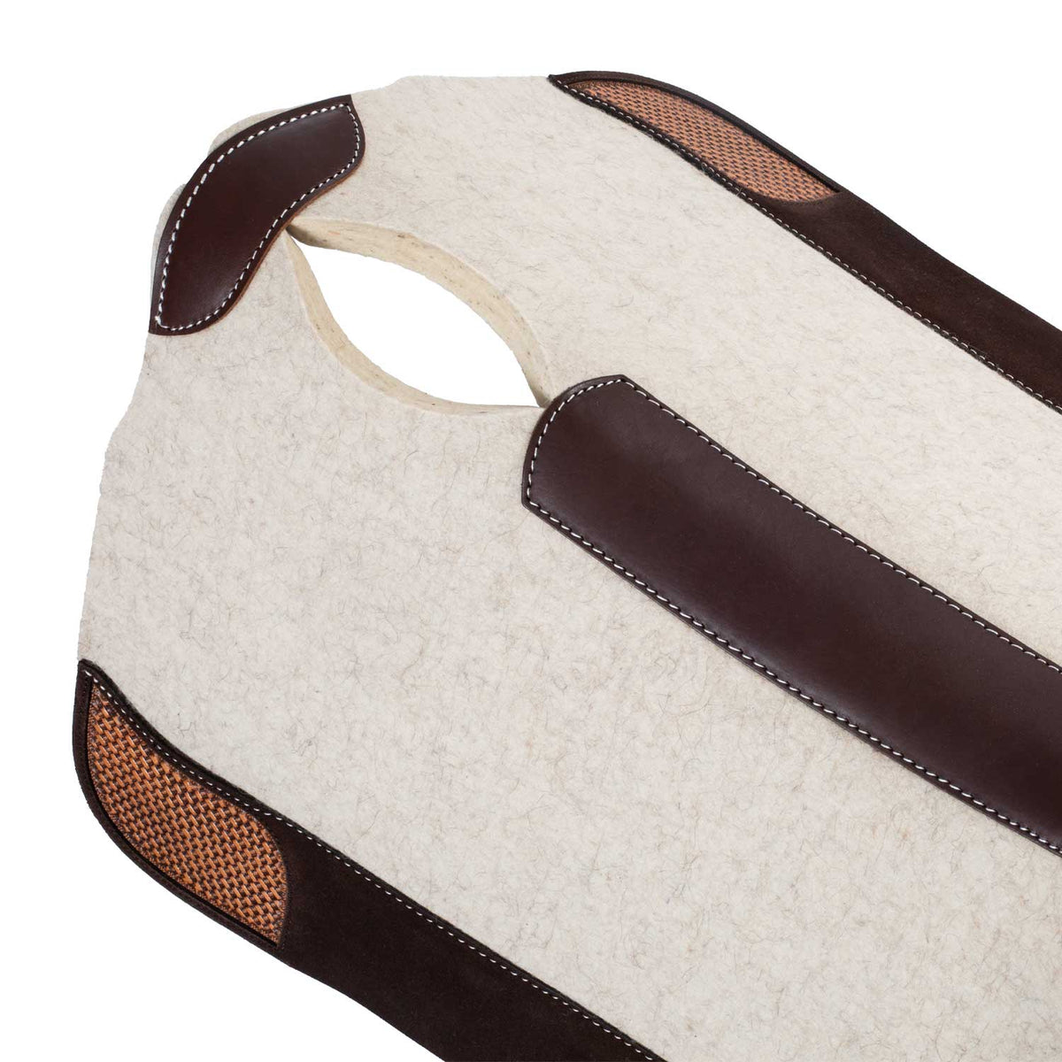 Tapis de selle western Pool's en feutre de laine anatomique, renforts cuir