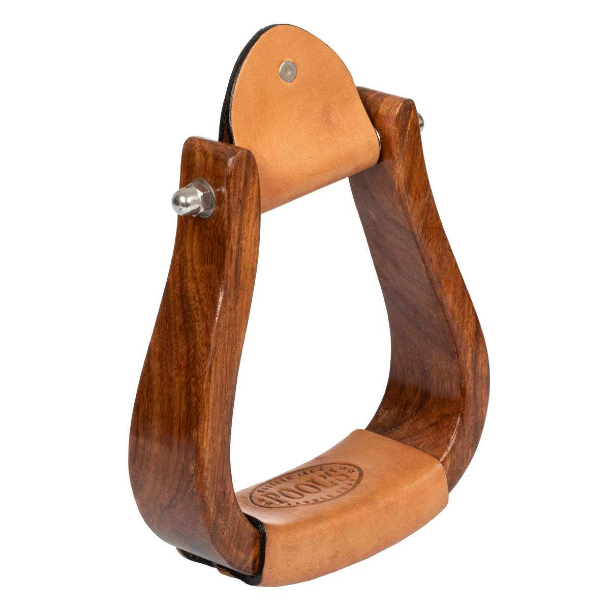 Étriers western Pool's YS standard en bois, renforts cuir