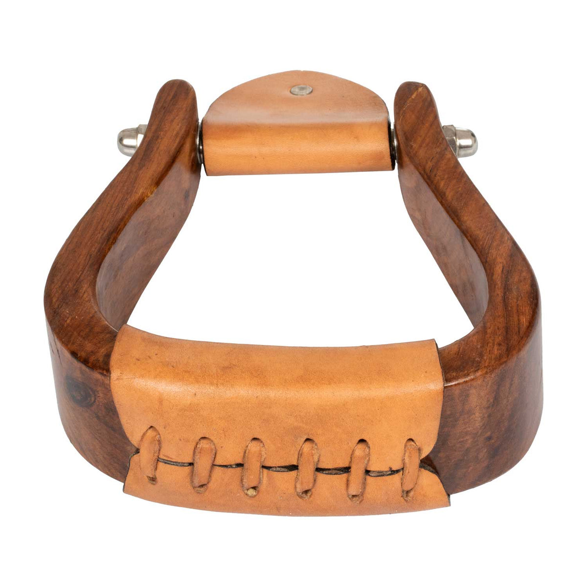 Étriers western Pool's YS standard en bois, renforts cuir