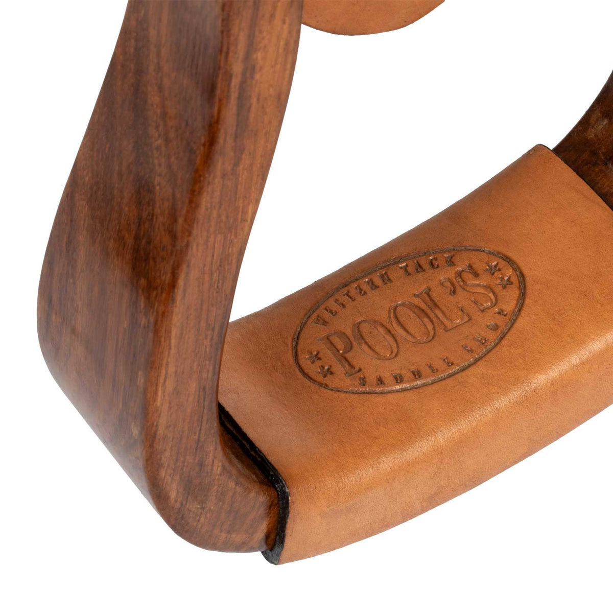 Étriers western Pool's YS standard en bois, renforts cuir