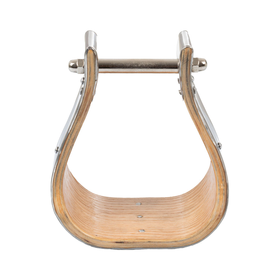 Étriers western Pool's en acier avec large marchepied en bois
