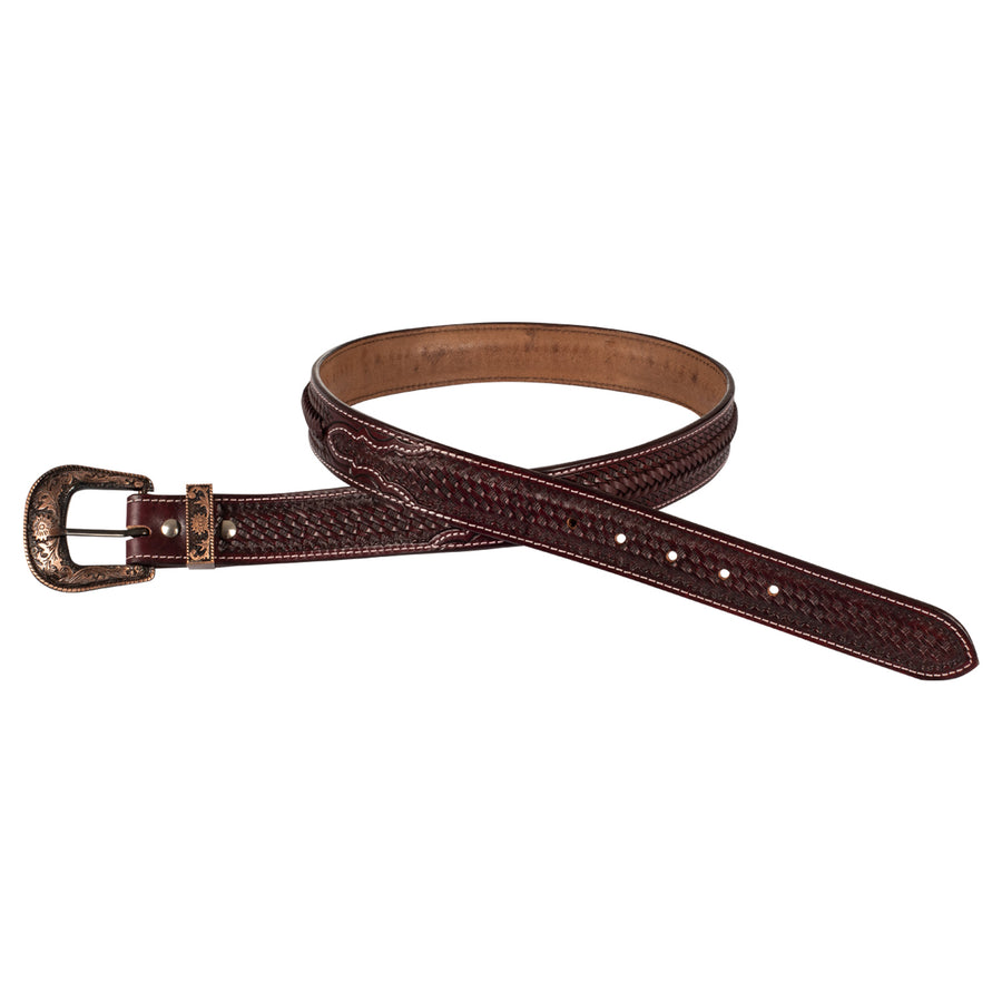 Ceinture western unisexe Pool's motif basket, boucle laiton zingué