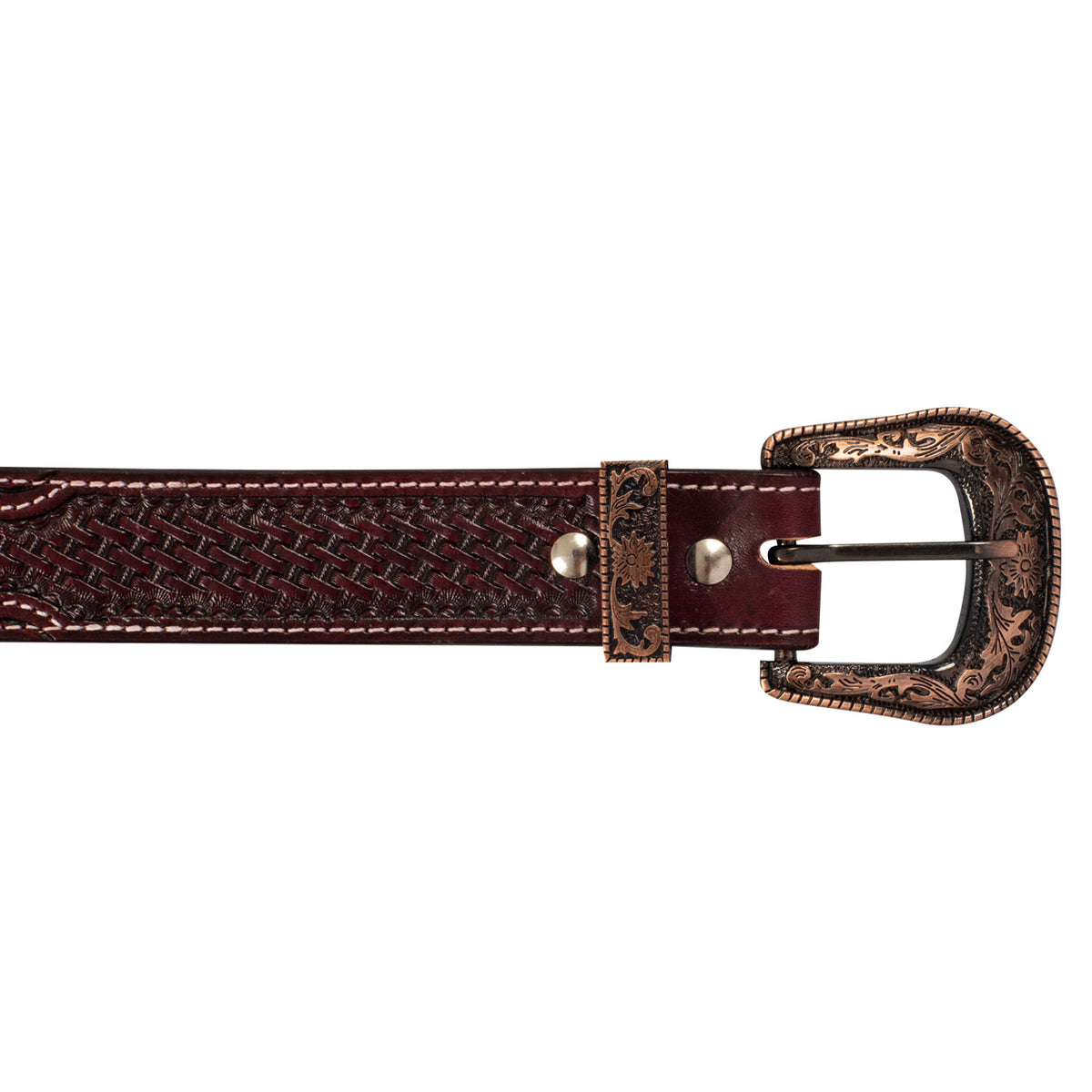 Ceinture western unisexe Pool's motif basket, boucle laiton zingué