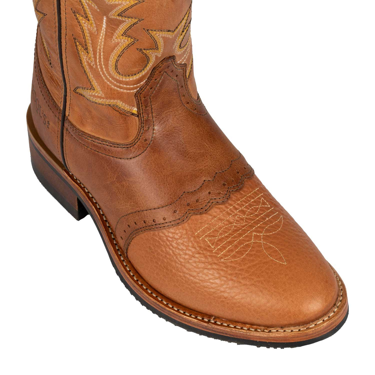 Bottines western femme Pool's 568 en cuir tricolore brodé