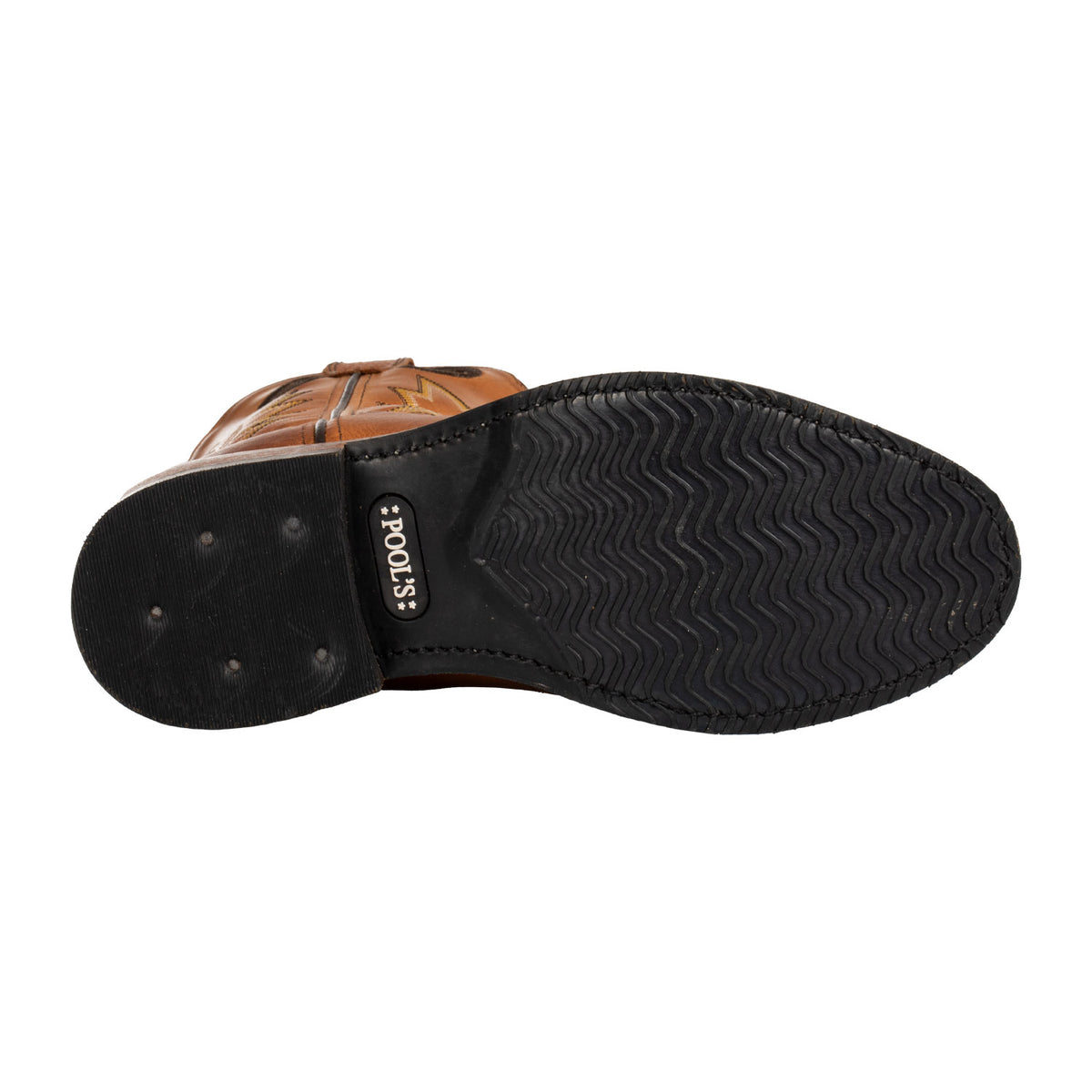 Bottines western femme Pool's 568 en cuir tricolore brodé