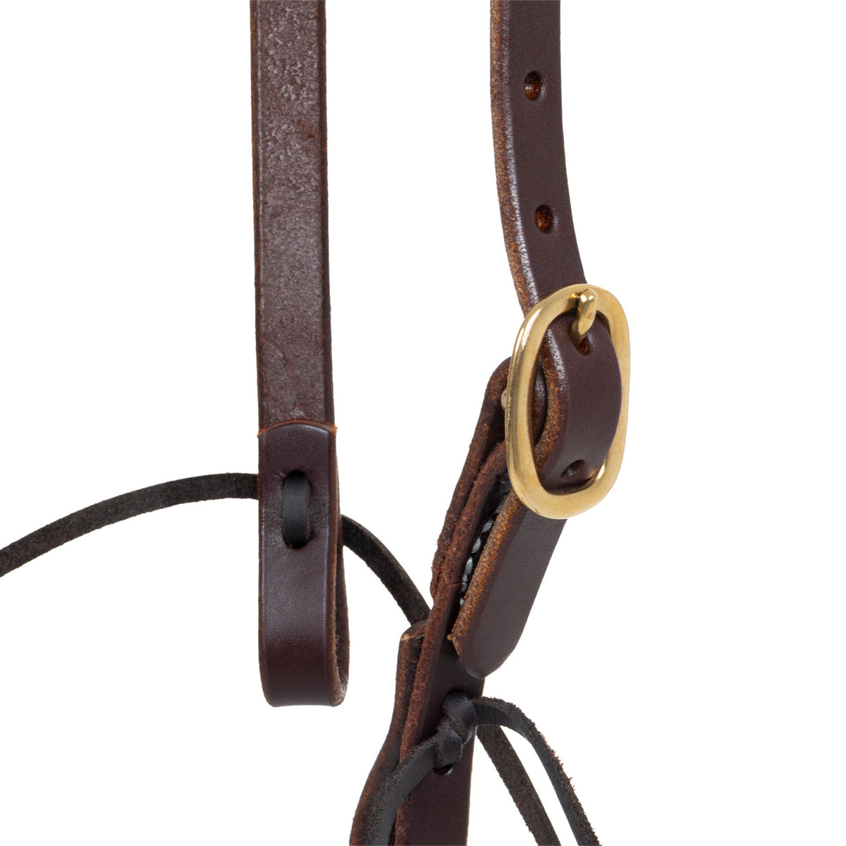 Têtière western Platinum Pro à oreilles roulées, cuir