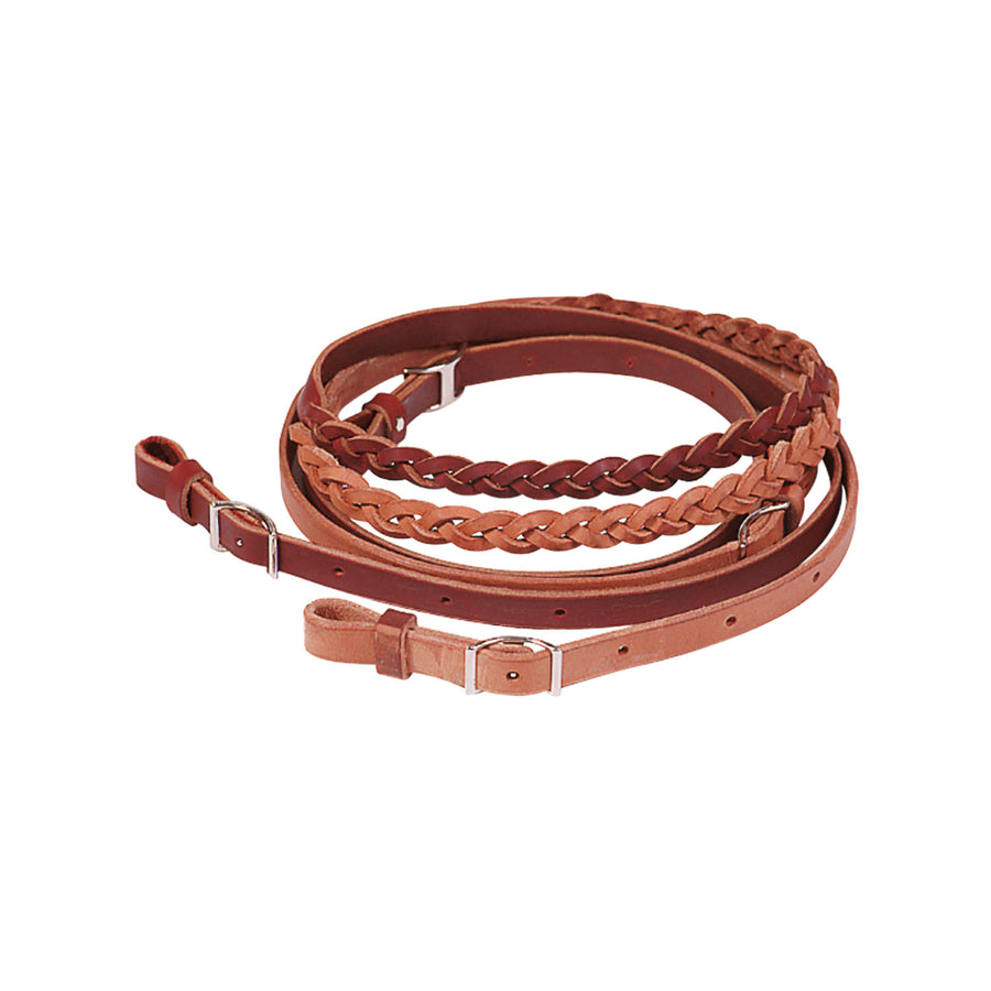 Rênes de barrel Pool's en cuir tressé artisanal