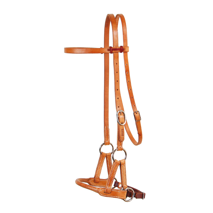 Side pull Schutz Brothers en cuir harness, muserolle ronde