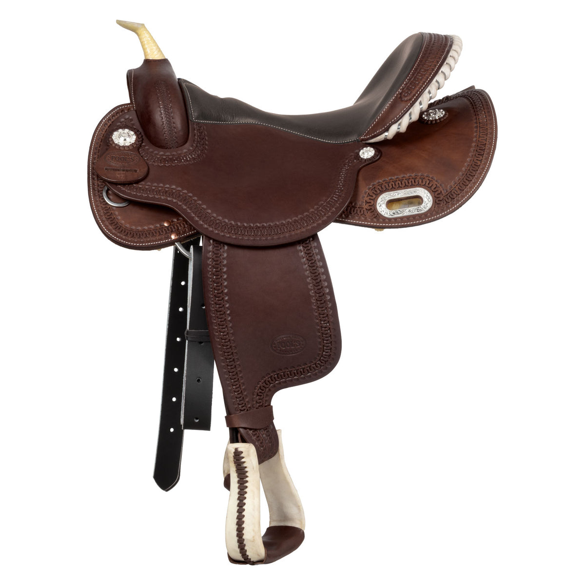 Selle de barrel Pool's Color 5020, siège noir, arçon Ralide, 15 à 16 pouces