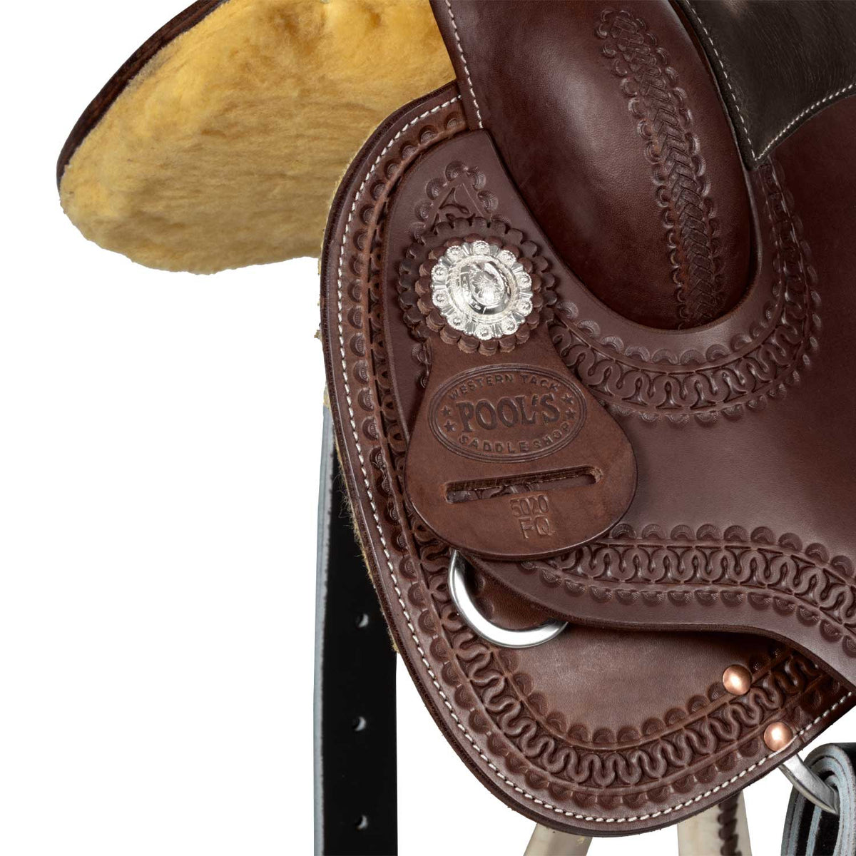 Selle de barrel Pool's Color 5020, siège noir, arçon Ralide, 15 à 16 pouces