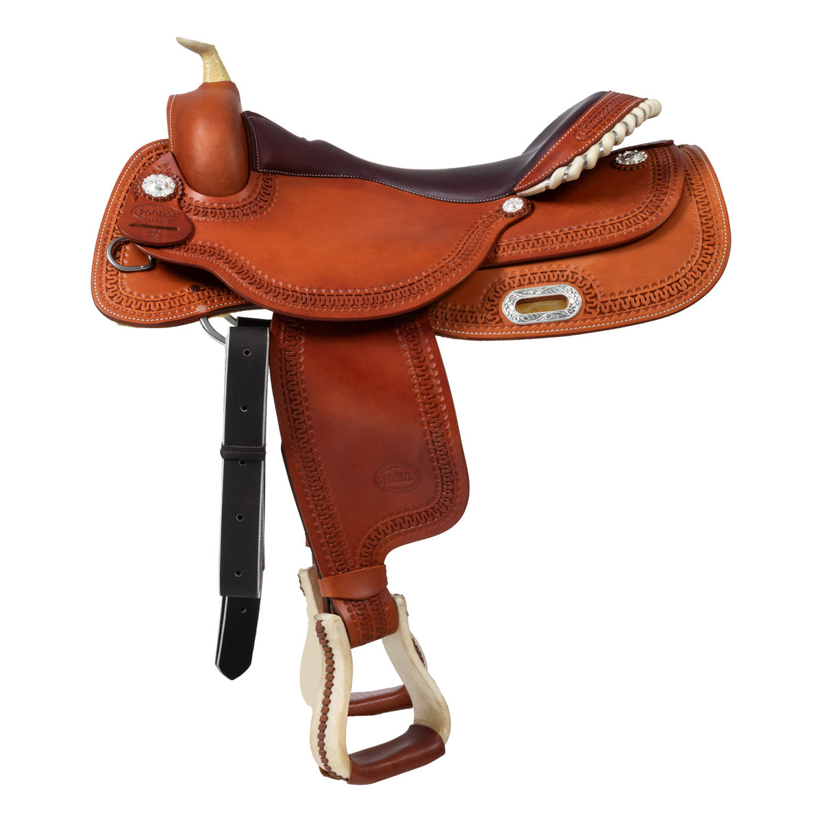 Selle de reining Pool's Rawhide 2020, cuir huilé, arçon Ralide, 15,5 à 17 pouces