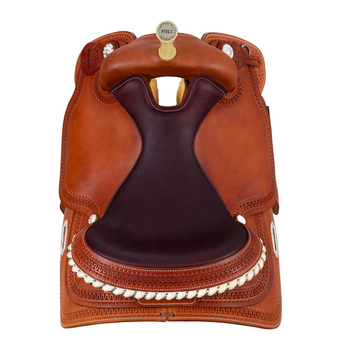 Selle de reining Pool's Rawhide 2020, cuir huilé, arçon Ralide, 15,5 à 17 pouces