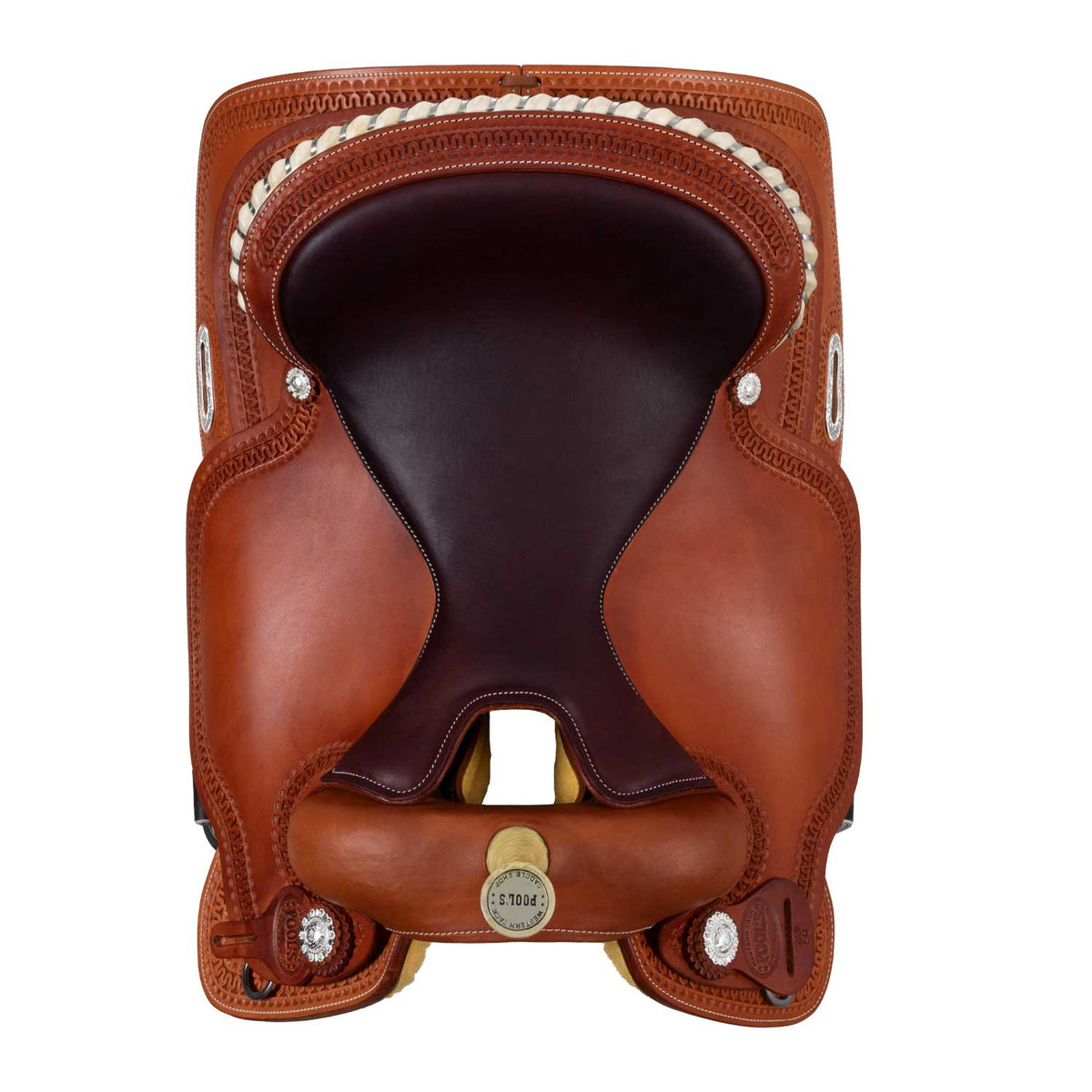 Selle de reining Pool's Rawhide 2020, cuir huilé, arçon Ralide, 15,5 à 17 pouces