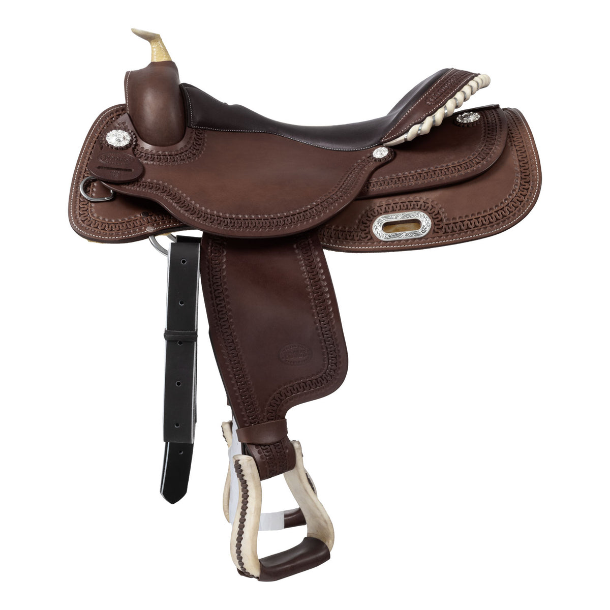Selle de reining Pool's Rawhide 2020, cuir huilé, arçon Ralide, 15,5 à 17 pouces