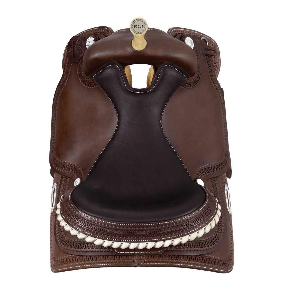 Selle de reining Pool's Rawhide 2020, cuir huilé, arçon Ralide, 15,5 à 17 pouces