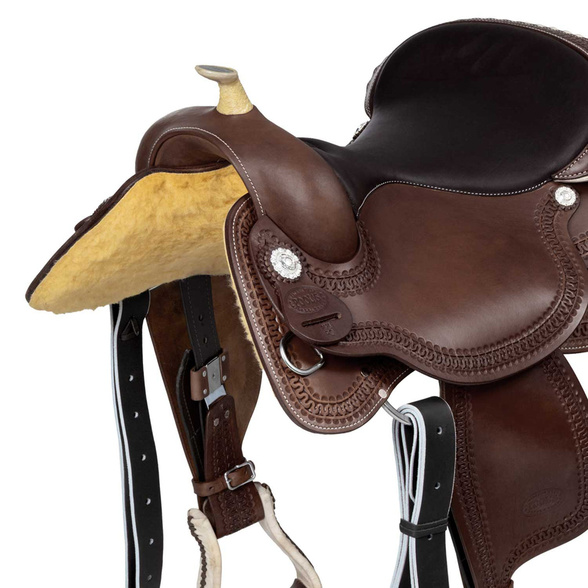 Selle de reining Pool's Rawhide 2020, cuir huilé, arçon Ralide, 15,5 à 17 pouces