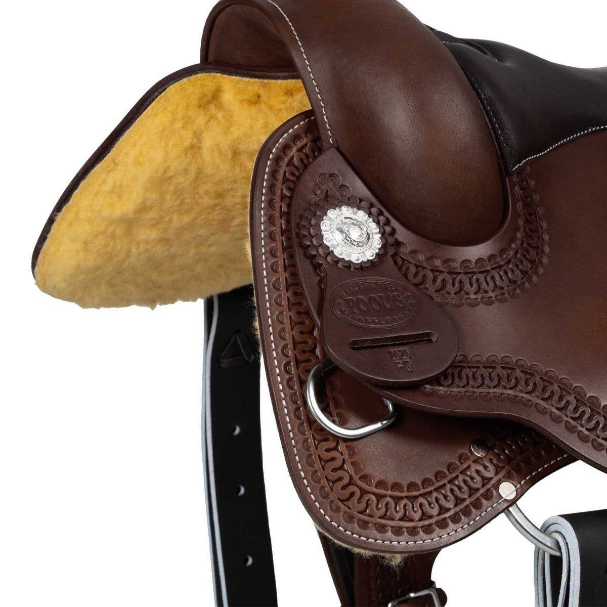 Selle de reining Pool's Rawhide 2020, cuir huilé, arçon Ralide, 15,5 à 17 pouces