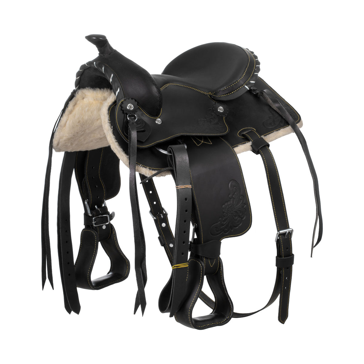 Selle western poney Lakota Silver Wire, travail flower, 8, 11 ou 13 pouces