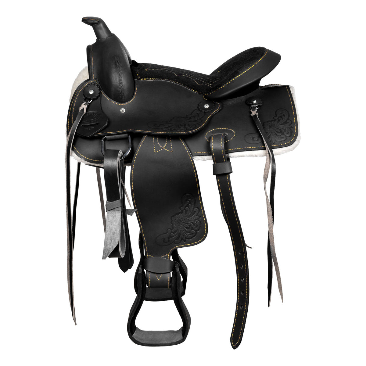 Selle western poney Lakota Prime, siège suédé, dessous mouton synthétique