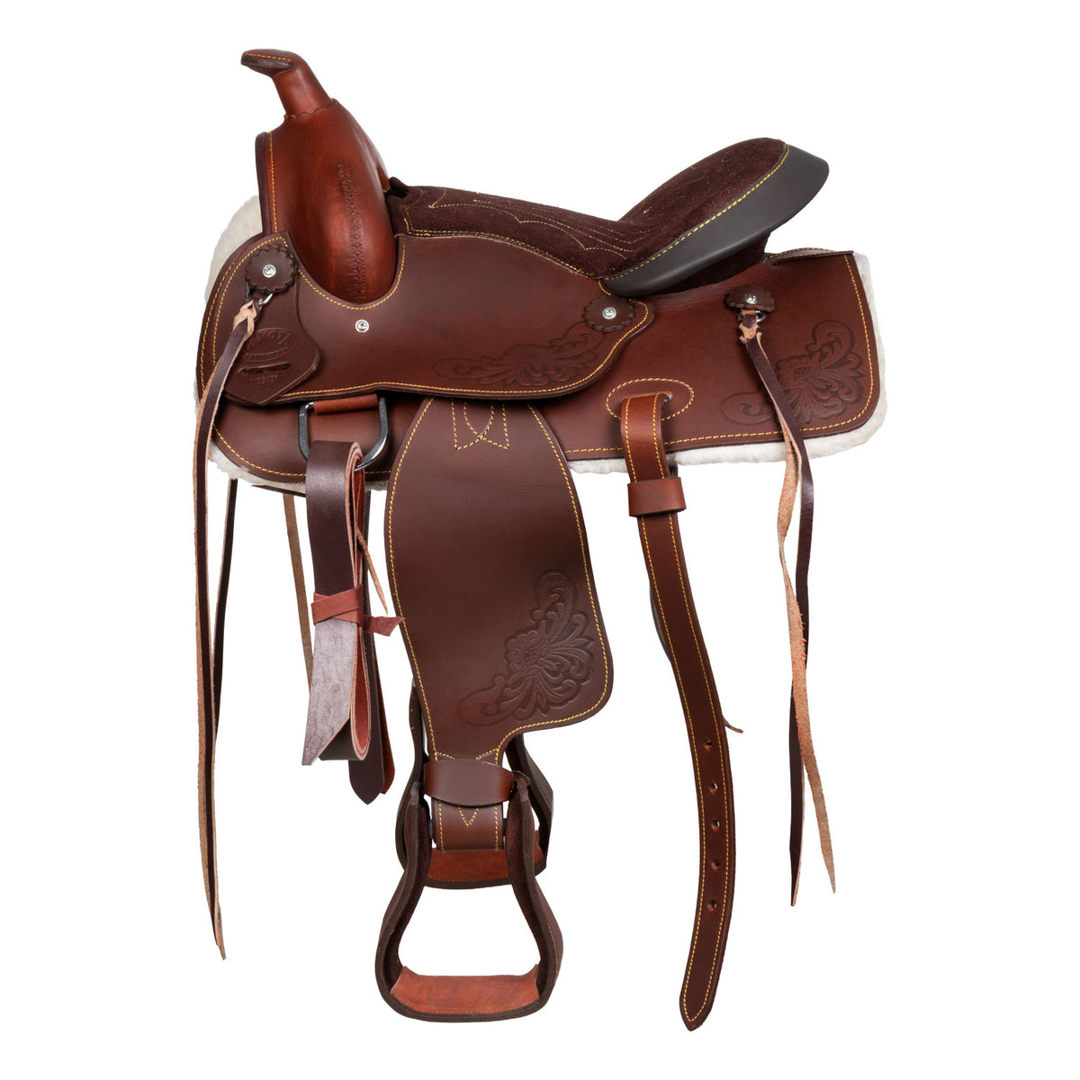 Selle western poney Lakota Prime, siège suédé, dessous mouton synthétique