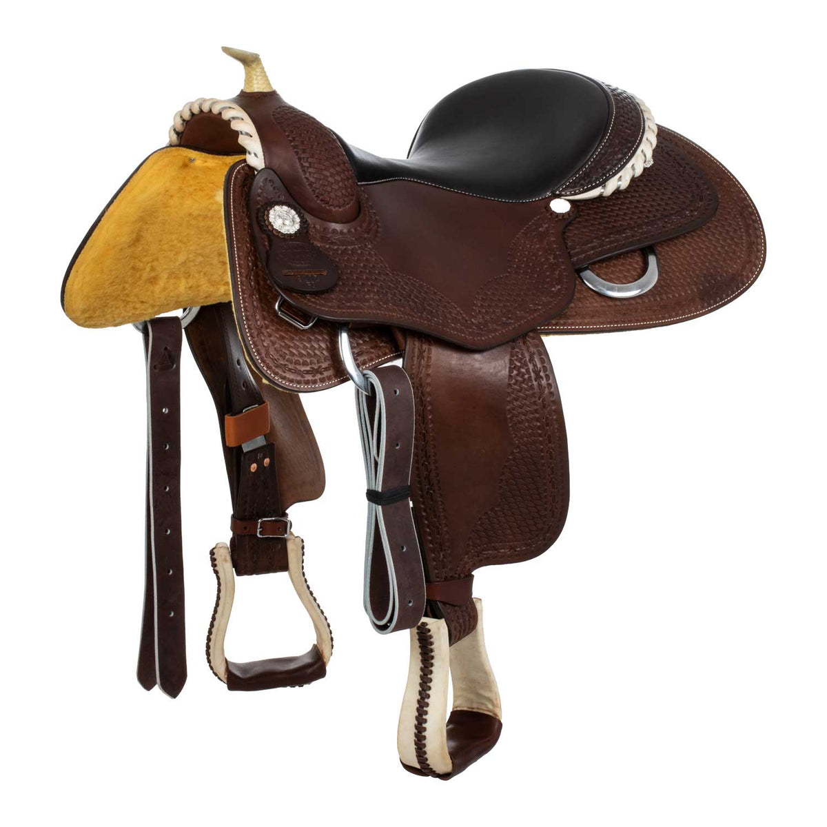 Selle de reining Pool's Genuine Butterfly 9002, cuir harness et rawhide