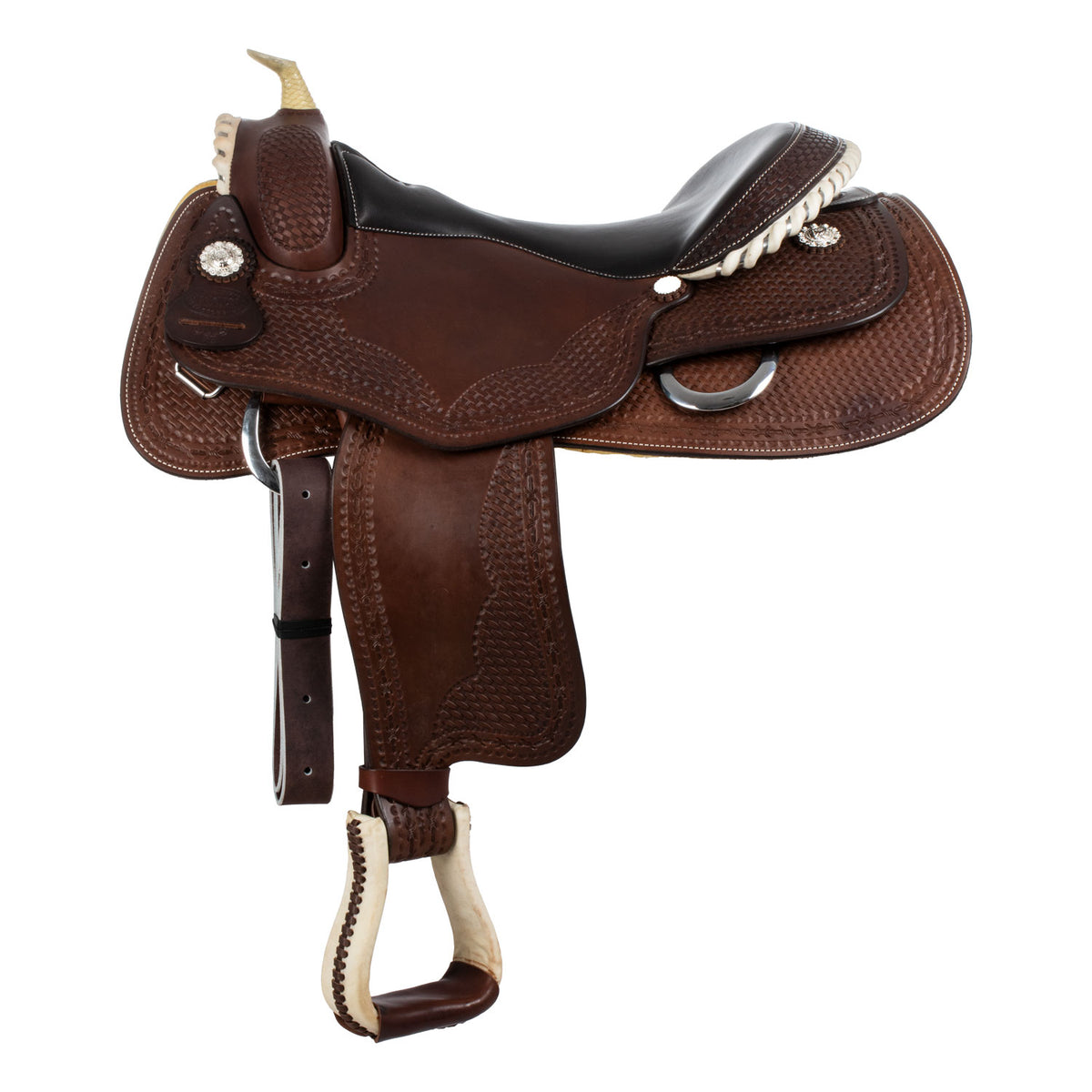Selle de reining Pool's Genuine Butterfly 9002, cuir harness et rawhide