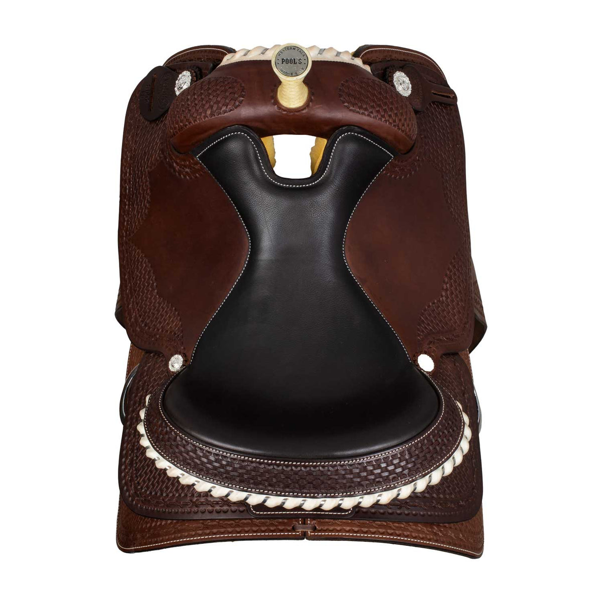 Selle de reining Pool's Genuine Butterfly 9002, cuir harness et rawhide