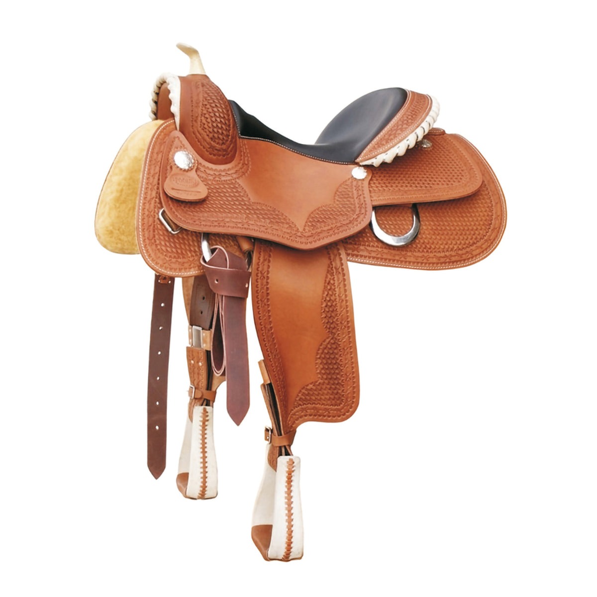 Selle de reining Pool's Genuine Butterfly 9002, cuir harness et rawhide
