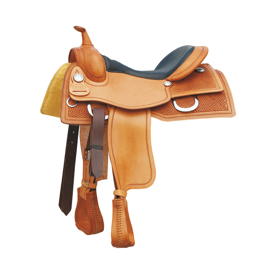 Selle working cow Pool's Genuine 777 Classic en cuir naturel, 16 ou 17 pouces