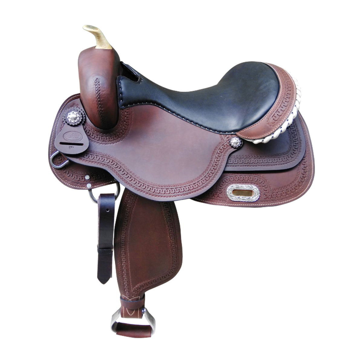 Selle de reining Denver Quarter, border stamp et rawhide, arçon Ralide