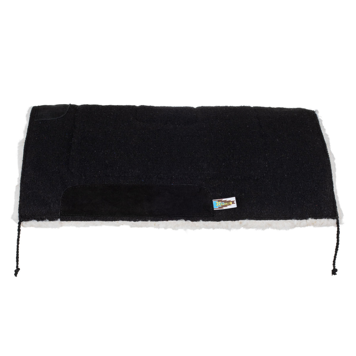 Tapis de selle western Lakota uni, mouton synthétique et cuir, 30 x 30