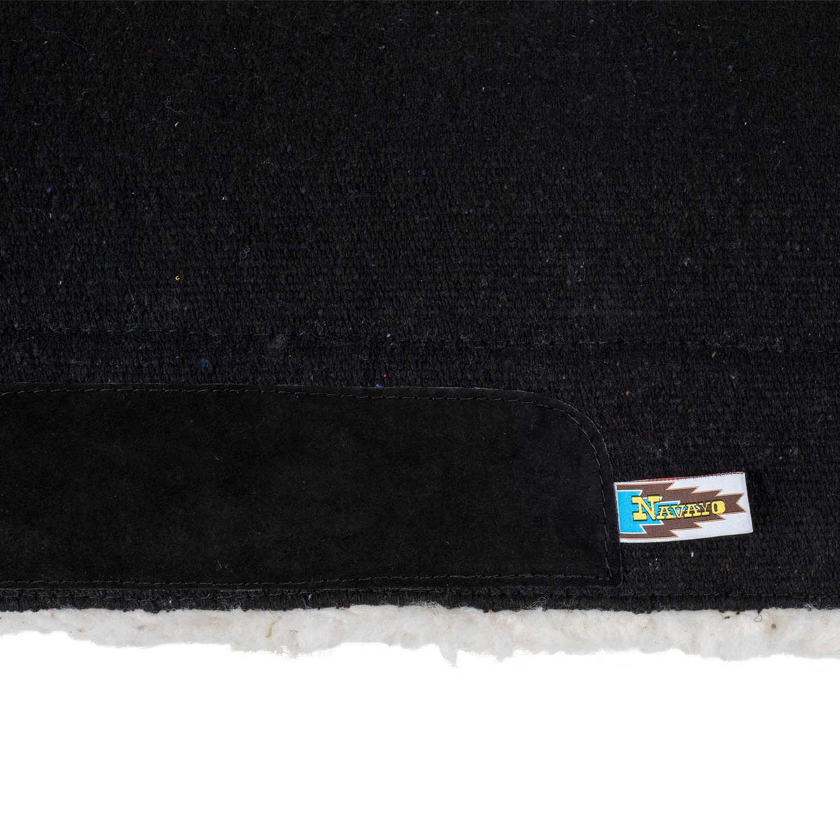 Tapis de selle western Lakota uni, mouton synthétique et cuir, 30 x 30
