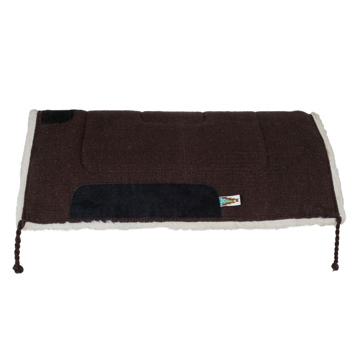 Tapis de selle western Lakota uni, mouton synthétique et cuir, 30 x 30