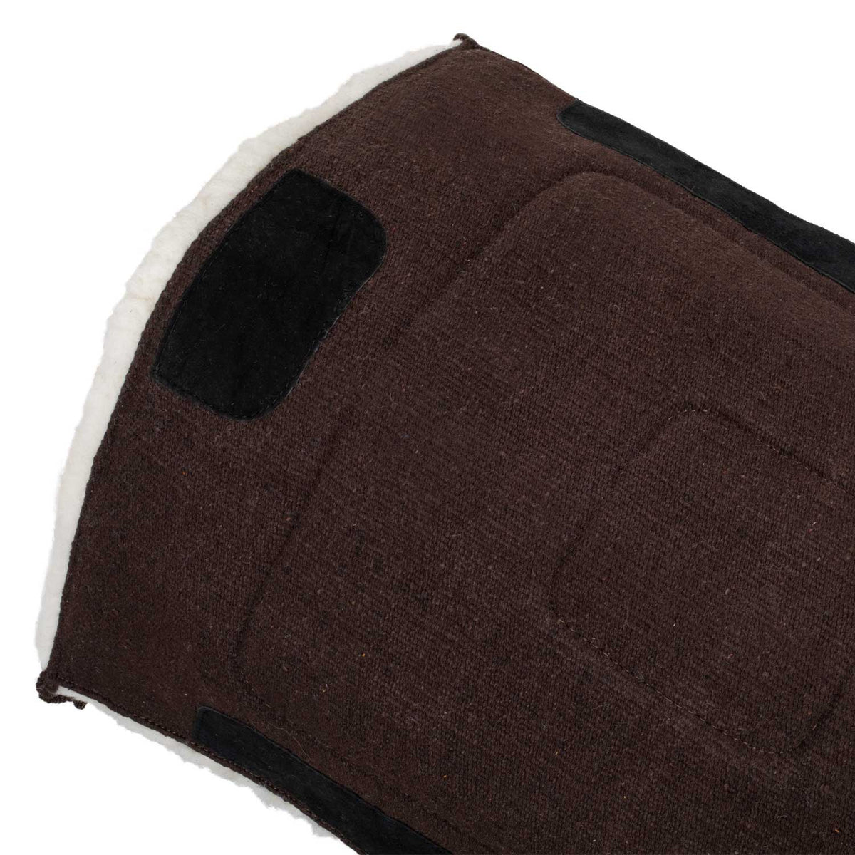 Tapis de selle western Lakota uni, mouton synthétique et cuir, 30 x 30