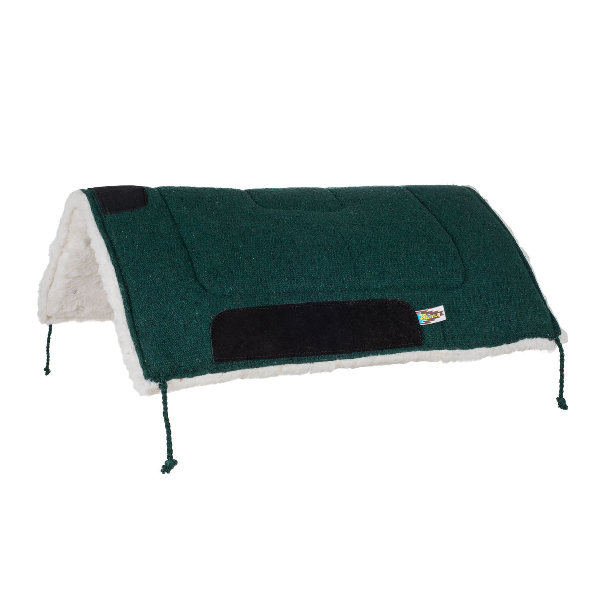 Tapis de selle western Lakota uni, mouton synthétique et cuir, 30 x 30