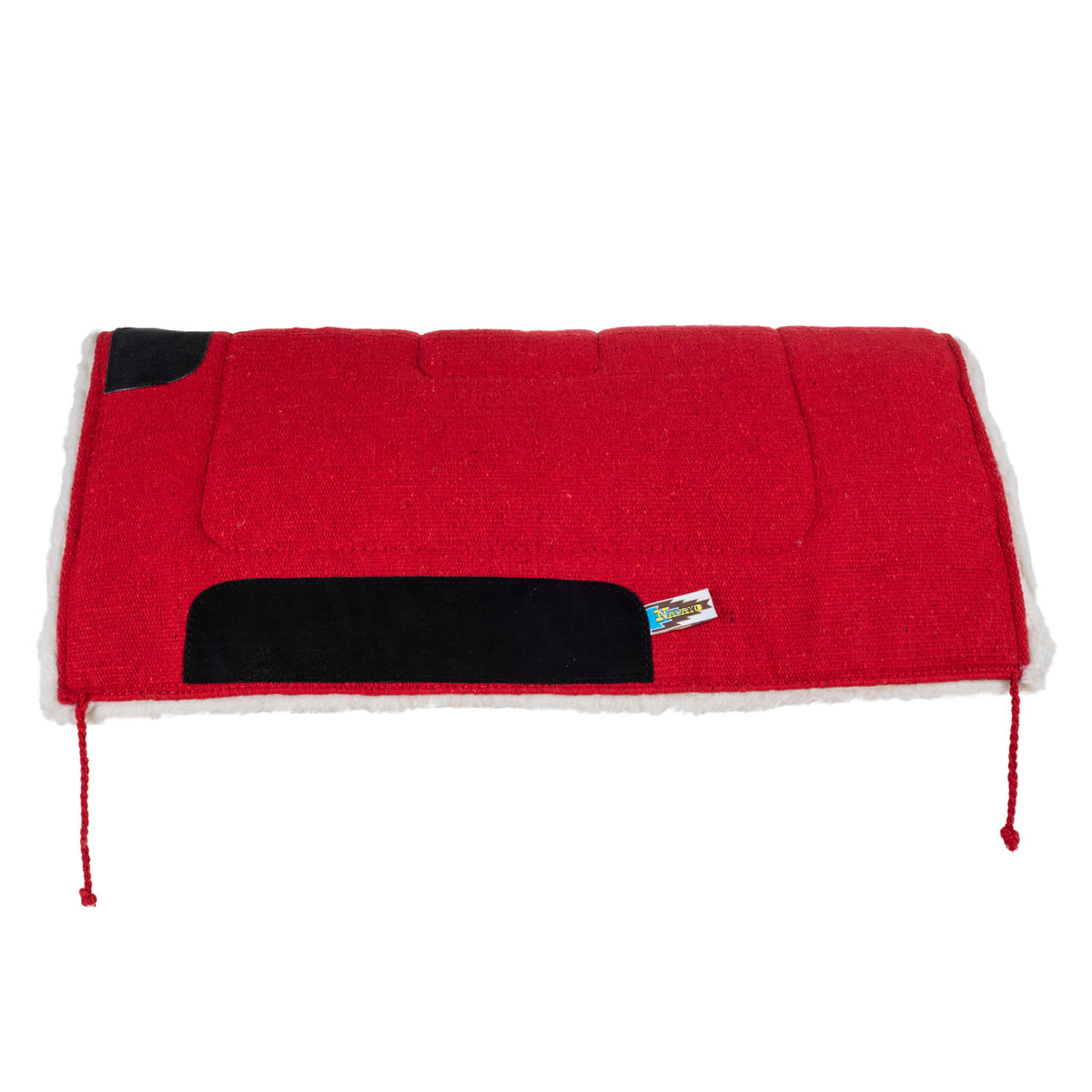 Tapis de selle western Lakota uni, mouton synthétique et cuir, 30 x 30