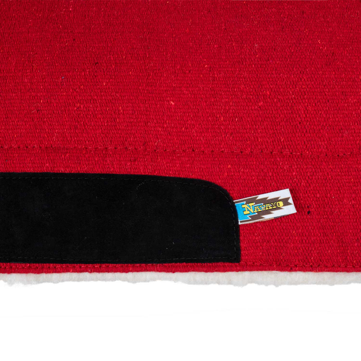 Tapis de selle western Lakota uni, mouton synthétique et cuir, 30 x 30