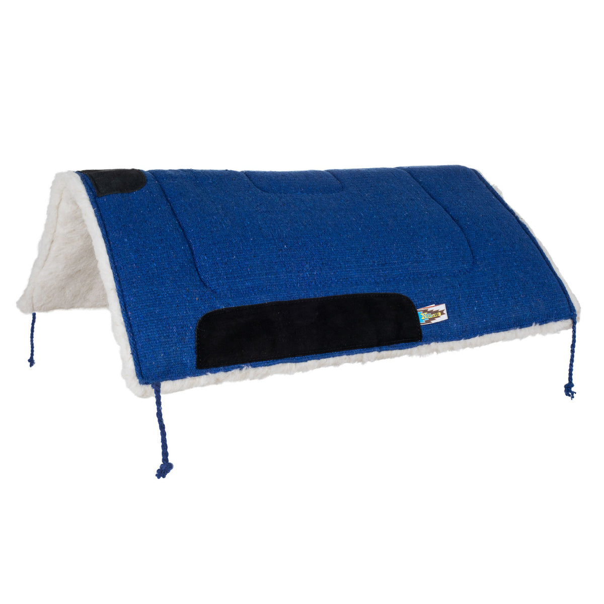 Tapis de selle western Lakota uni, mouton synthétique et cuir, 30 x 30