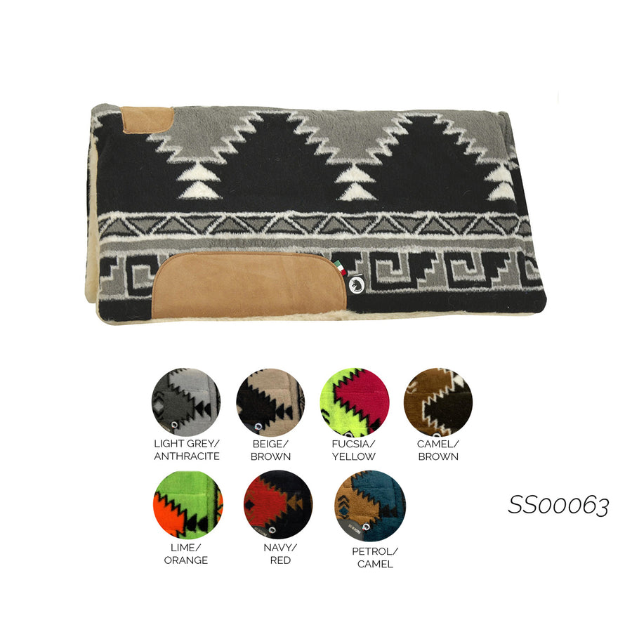 Tapis de selle western Burioni navajo, laine amovible, garrot ouvert