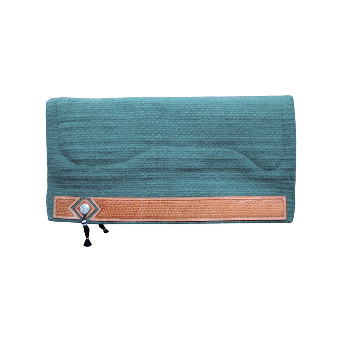 Tapis de selle western de show Pool's laine, cuir basket et conchos