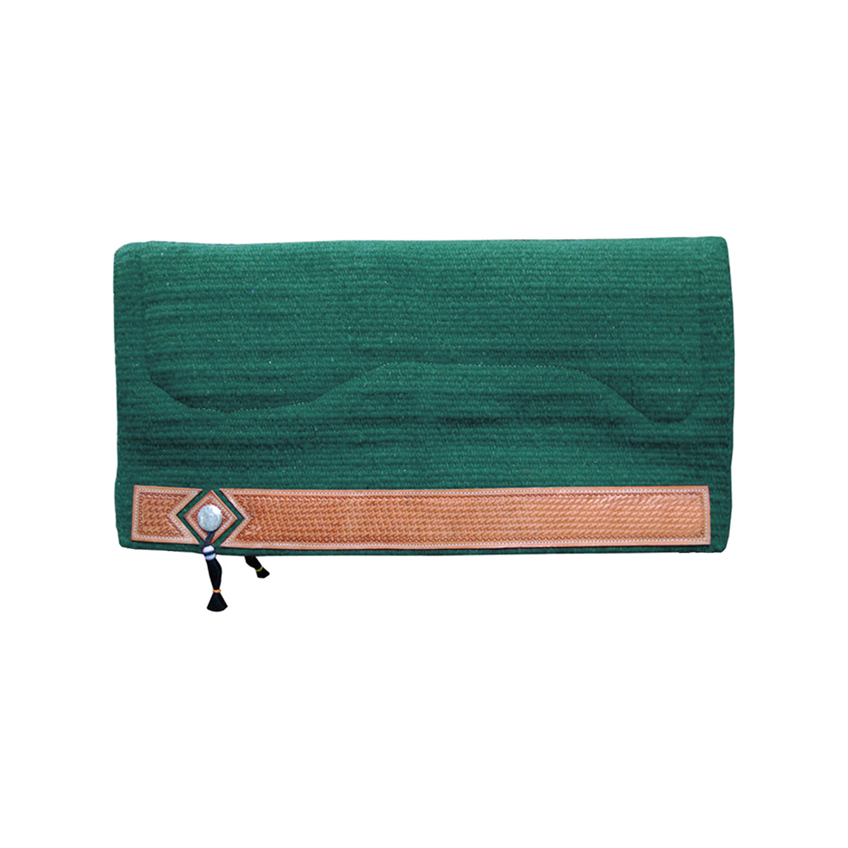 Tapis de selle western de show Pool's laine, cuir basket et conchos