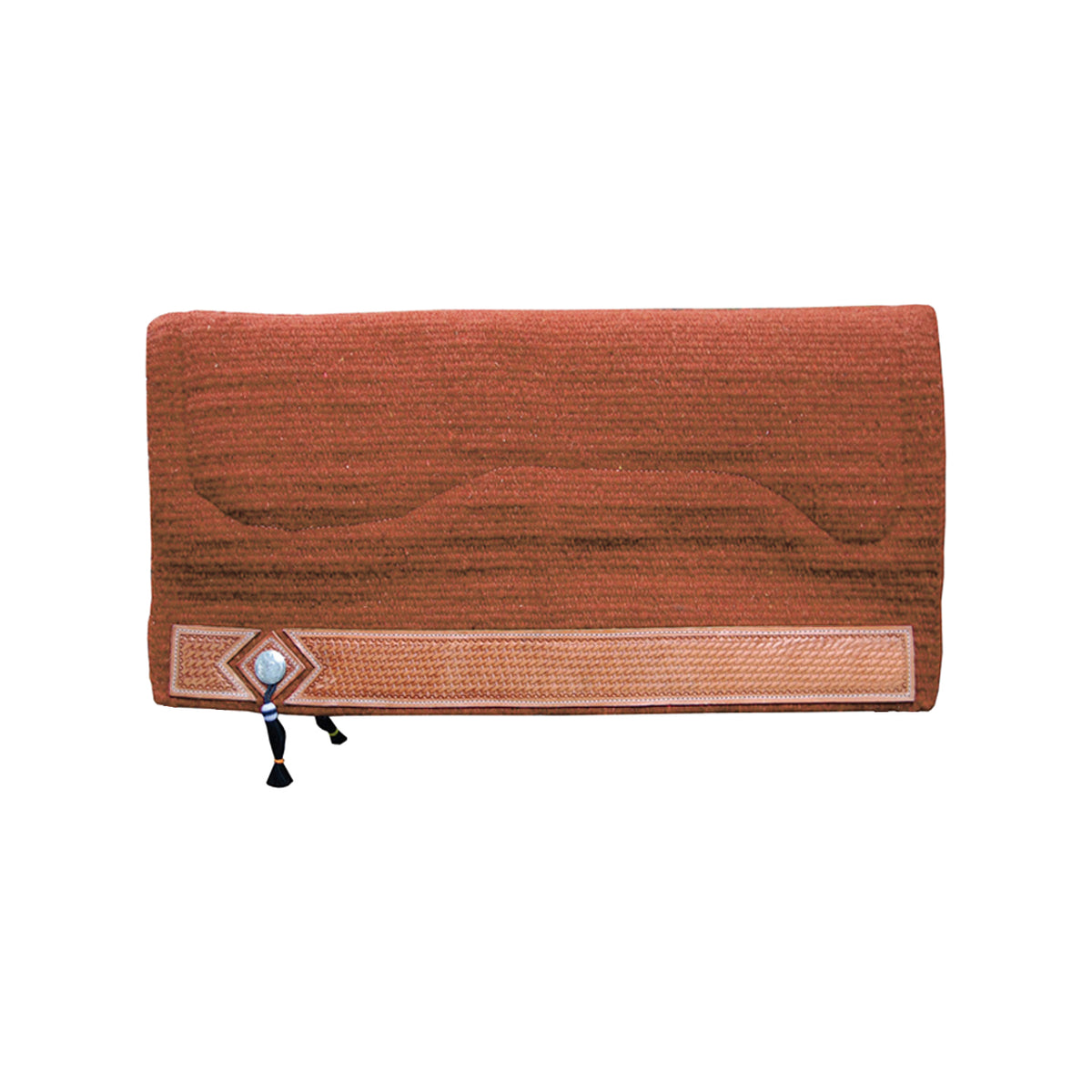 Tapis de selle western de show Pool's laine, cuir basket et conchos