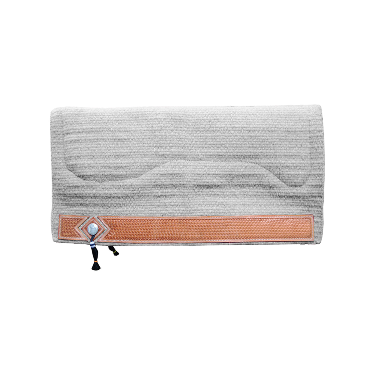 Tapis de selle western de show Pool's laine, cuir basket et conchos