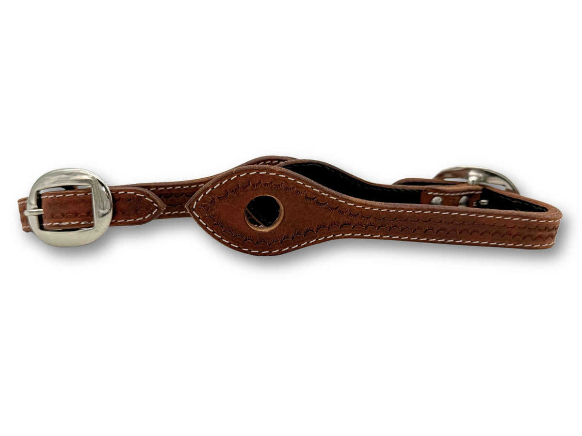 Slobber straps Quick Change en cuir américain estampé, à boucle
