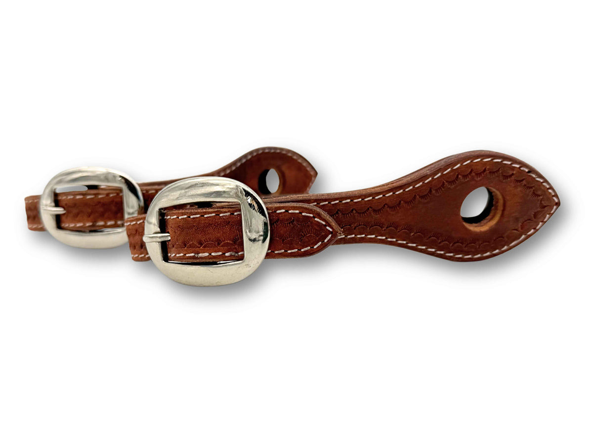 Slobber straps Quick Change en cuir américain estampé, à boucle