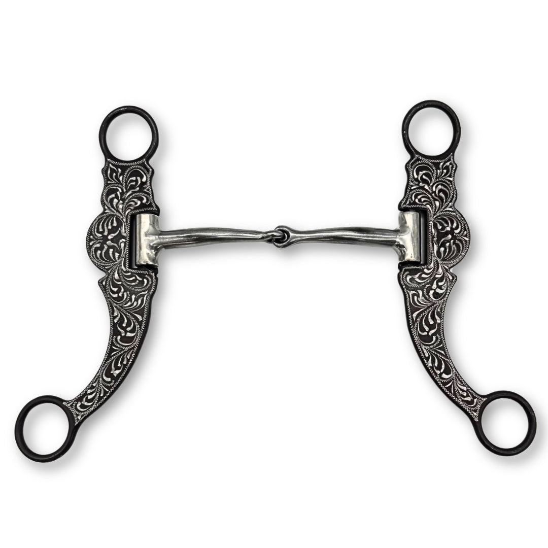Mors western de show à branches gravées, sweet iron, 12,5 cm