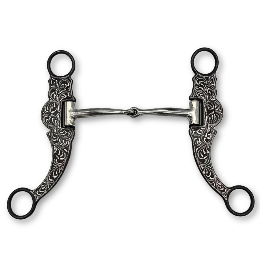 Mors western de show à branches gravées, sweet iron, 12,5 cm