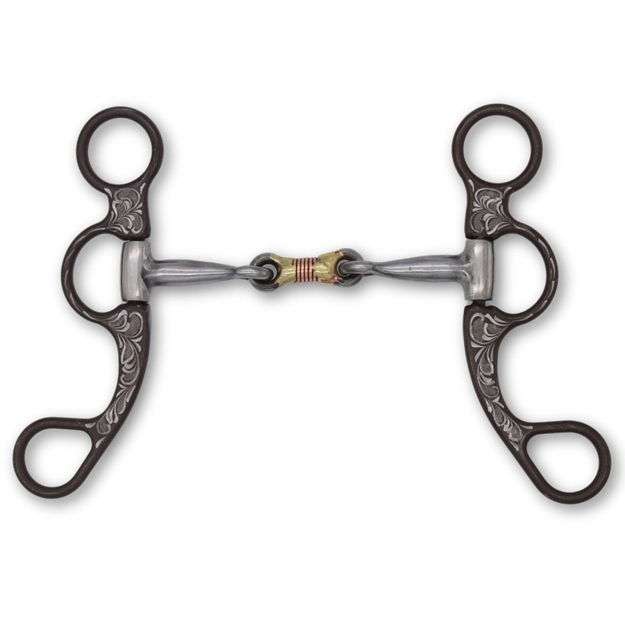 Mors western d'entraînement à branches, double brisure, cuivre, 12,5 cm