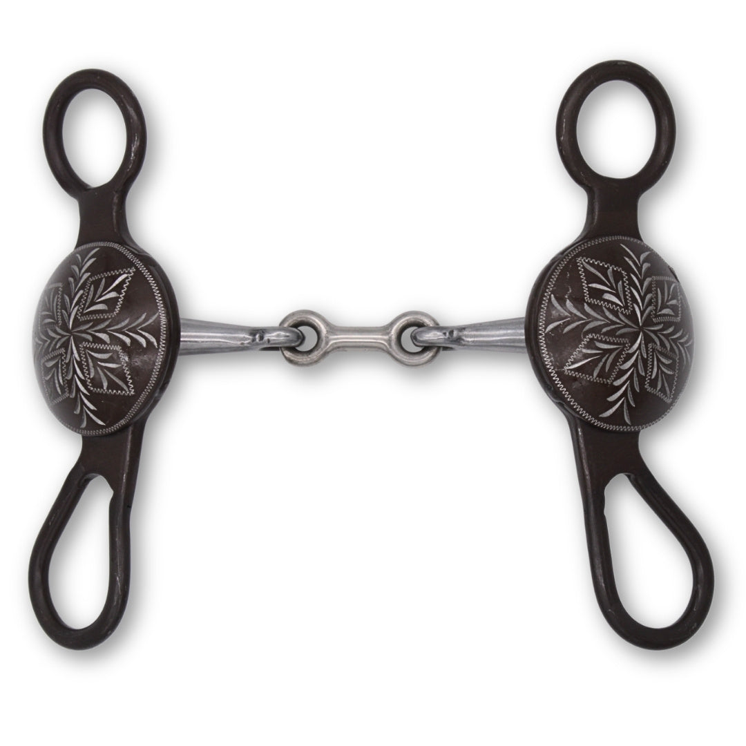 Mors western baby bit double brisure, inserts cuivre, 11,5 cm